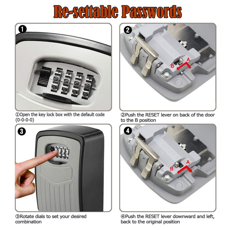Extra Large Key Storage Security Lock,V-Resourcing Sturdy Wall Mounted Outdoor,