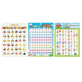 XMNIVATE 3 Alphanumeric Table Posters, Early Childhood Education Posters, Family Wall Decoration Posters, Preschool Education Posters