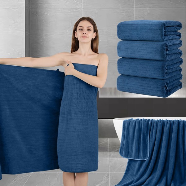 Extra Large Bath Sheet Set of 4,Ultra Soft Fluffy Towel,35”x
