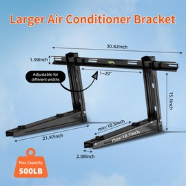 WeCooper Heavy Duty Mini Split Wall Mounting Bracket,Outdoor Air Conditioner Mount Condenser Bracket for 9000-36000BTU Universal Ductless Heat Pump,Compressors & HVAC Systems,Deep Black