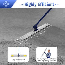WBGANG 48'' x 8''Bull Float Magnesium Concrete Float, Round End Concretes Cement Floats Tools with Flexible Connector,Extendable Handles, Aluminum Alloy Cement Trowel Surface Smooth Finish Tool
