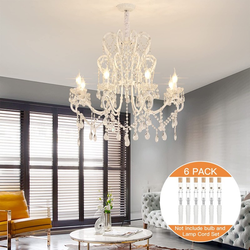 Helunsi 6 Set E12 Adjustable Candelabra Socket, Chandelier Fixture Sockets