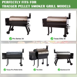 Hiorucet BCA012 Heat Baffle Diffuser & BAC006 Drip Pan for Traeger Pro Series 34, Tex Elite, Texas Elite 34, Eastwood 34, Texas Pro, BCA-012 Heat Deflector, BAC-006 Drip Tray for Traeger Grill Parts.