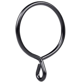 Curtain Rings with Eyelet - 2.3" Metal Ring for Curtain Hook Pins, Set of 14 - Black