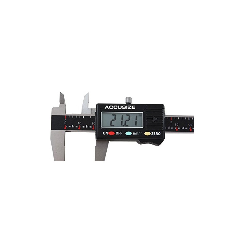AccusizeTools - 0-4" x 0.001" 3-Key Electronic Digital Caliper with