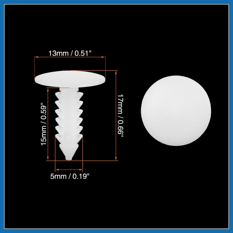A ABSOPRO 40pcs 4.5mm Hole Dia Plastic Bolt Rivets Fasteners