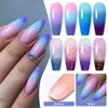 8Pcs Color Changing Gel Nail Polish Set Nude Pink Purple