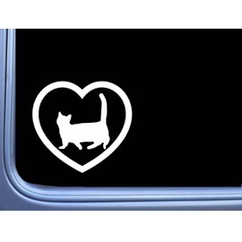 EZ-STIK Munchkin Cat Big Heart M351 6 inch Sticker Decal kitten litterbox catnip