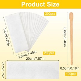 500-Piece Waxing Strips and Wax Stick Set - Non-Woven Wax Paper and Hair Removal Paper Wax Strips for Face, Body, Legs and Eyebrows