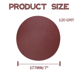Bonsicoky 30 Pcs 7 Inch Sanding Disc Sandpaper, Hook-and-Loop Sanding Discs Sander Paper for Random Orbit Sander, 120 Grit