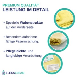 Elexaclean Streak-free, Premium Microfibre Window/Windscreen Cloth (60 x 40 cm), Glass Car Cleaning Cloths for Interior and Exterior Use