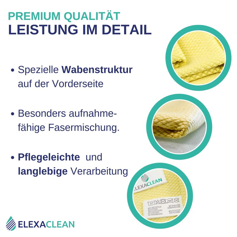 Elexaclean Streak-free, Premium Microfibre Window/Windscreen Cloth (60 x 40 cm),