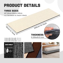 Couch Protector from Cat Claws, Anti Cat Scratch Furniture Protector for Cats Corner Wall Scratcher, Cat Tape for Furniture Replacement for Cat Tree Post Protector Scratching Mat (Khaki, 78.7x15.8In)