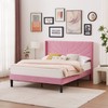 VECELO Queen Size Bed Frame Upholstered Platform with Fabric Headboard/Wooden