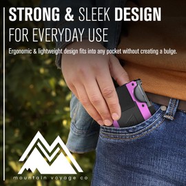 Mountain Voyage Minimalist Cash Strap Wallet - Slim RFID Blocking Wallet for Men & Women - Scratch Resistant, Credit Card Holder, Easily Removable Money & Cards, Aluminium Wallet (Electric Pink)