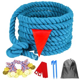 DHXGON 20 Feet Tug of War Rope for Kids and Adults, Outdoor Games Summer Outdoors Yard Backyard Camping Lawn Games for Field Day Family Reunion Birthday Party Team Building Activities Carnival Games
