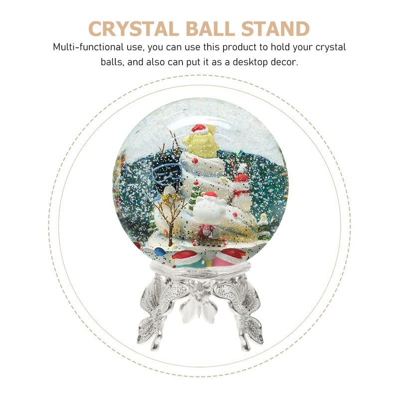 Didiseaon 2 Pcs Crystal Ball Stands, Silver Butterfly Sphere Display