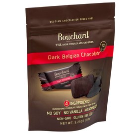 Bouchard Premium Belgian Dark Chocolate with 72% Cacao (5.29 OZ / 150g) (Pack of 2)