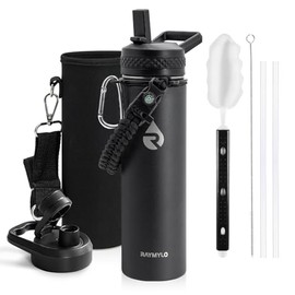 RAYMYLO - Botella de agua aislada de 20 onzas, acero inoxidable con aislamiento triple (frío hasta 48 horas), a prueba de fugas y sin BPA, ideal para 