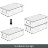 mDesign Plastic Storage Bin Box Container with Lid and Built-in