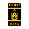AR-2282 Army Logo Retired First 1st Sergeant E8 Bumper Sticker