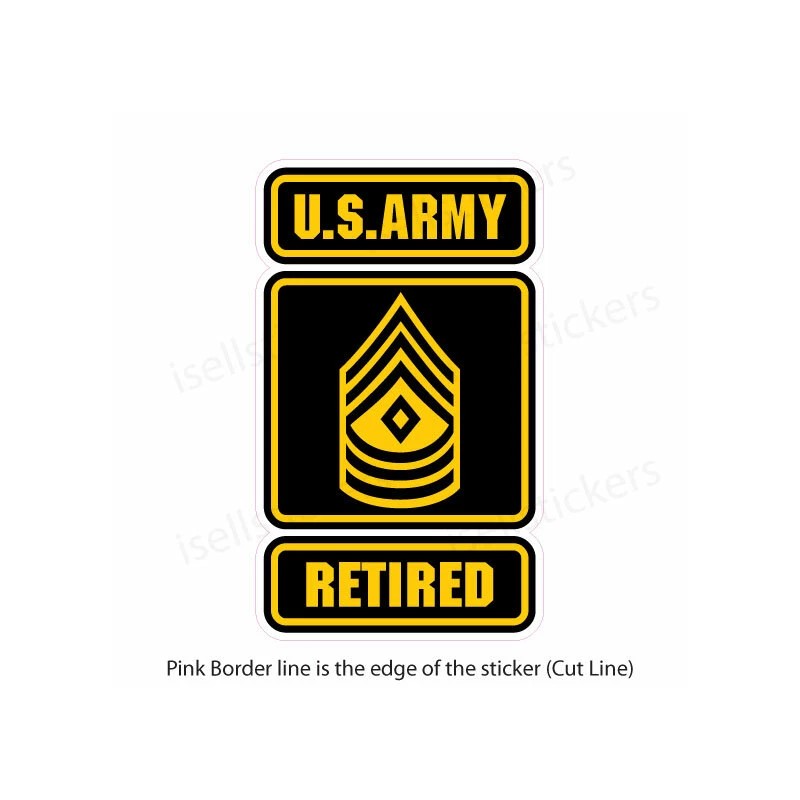 AR-2282 Army Logo Retired First 1st Sergeant E8 Bumper Sticker