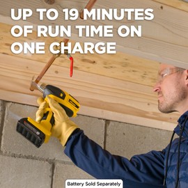 Wagner SprayTech 2467225 FURNO 550 18V Variable Temp Cordless Crafts, Wire Shrinking, Defrosting Pipes, with 2 Nozzles – Bare Tool Heat Gun, Yellow