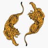 Two Tigers Bumper Sticker Vinyl Decal 5 inches