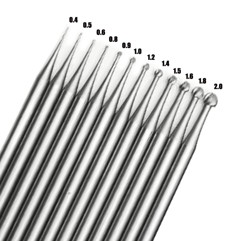 Luo ke 12 Pcs Round Ball Burr - 3/32'' Shank
