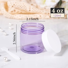 Decorniqu 8 Pack Plastic Container with Lids 4 oz Travel Containers for Toiletries Refillable Cosmetic Containers Wide-mouth Leak Proof Container Jars for Travel Storage Lotion Cream(8Color)