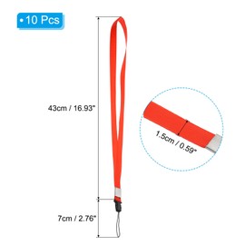 PATIKIL 17" Neck Lanyards, 10 Pack 0.6" Width Detachable Strap Lanyard for Name Tag Badge Holders ID Card Keys Cell Phones, Red