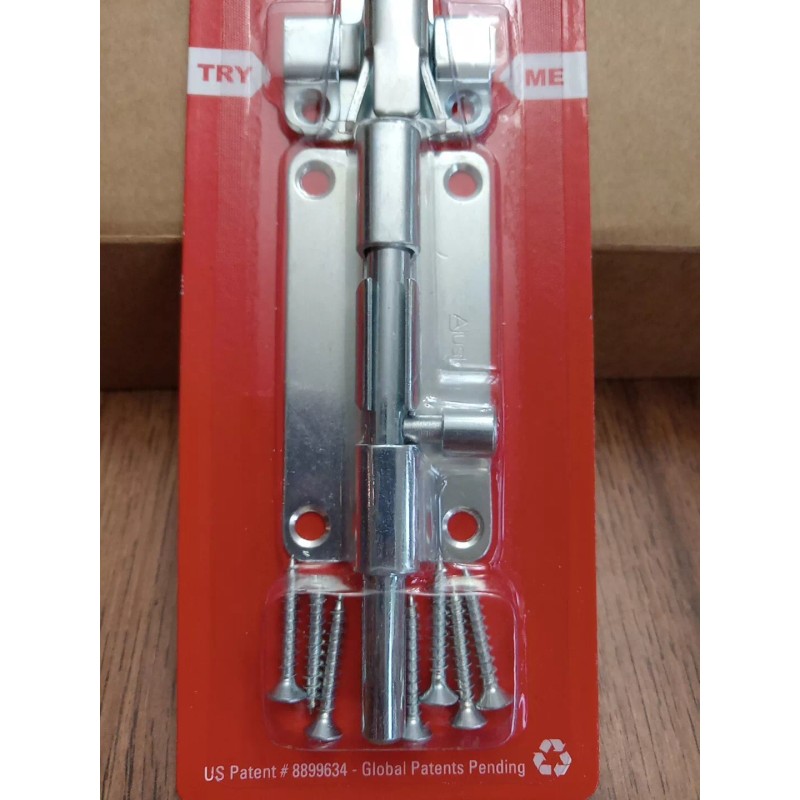 Ajustco AjustLock 4" Zinc Plated Adjustable Barrel Bolt Siding Lock