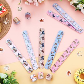 Serencatcher 48Pcs Horse Slap Bracelets, Pink Western Cowgirl Party Favors Bracelets Floral Horse Wristbands for Western Rodeo Birthday Baby Shower Horse Party Favor School Classroom Prize Reward