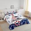 Modern Nautical Anchor Sailboat Comforter Set for Kids Teens, Queen