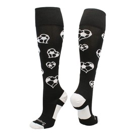 MadSportsStuff Love Soccer Hearts Socks Over The Calf