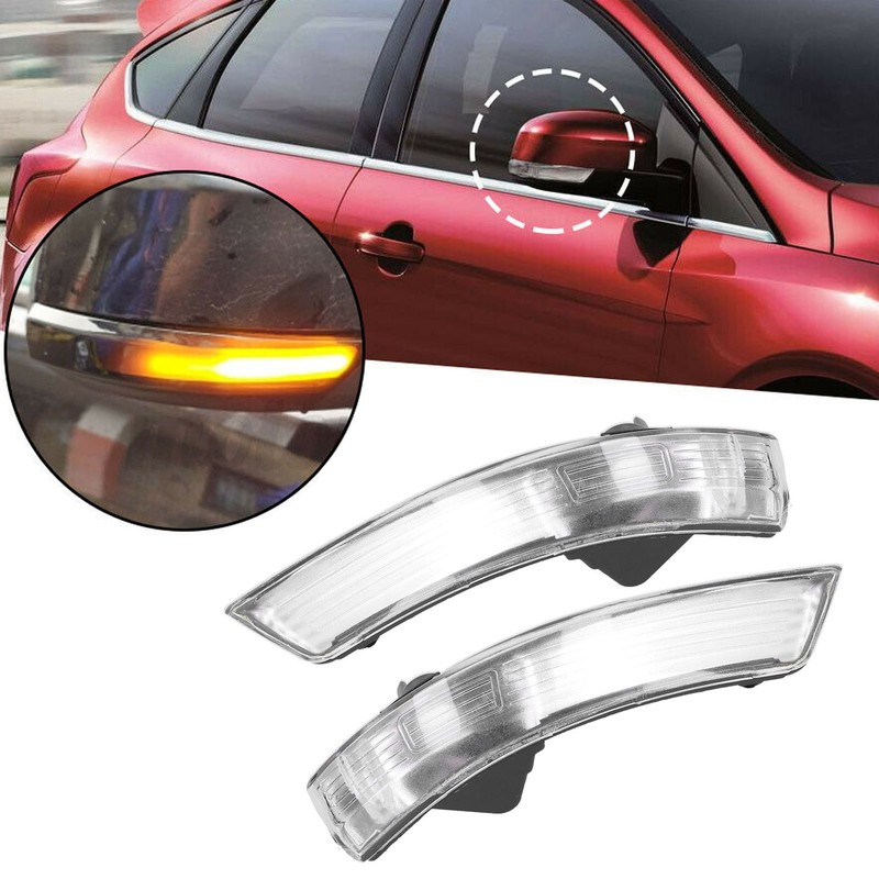 Pair of Rearview Wing Mirror Indicator Lens Turn Signal Light