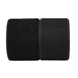 Sew on Hook and Loop Tape 2 Inch Wide,6.5 Feet Non-Adhesive Back Hook and Loop Strips Sewing Fastener Fabric Fastener Non Adhesive Interlocking Tape Black