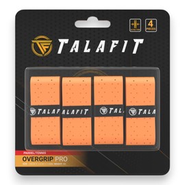 Talafit Pack of 4 Overgrip Padel - Grip Padel - Padel Grip Tape Padel - Holes - Overgrip Tennis - Grip Tennis (Orange)