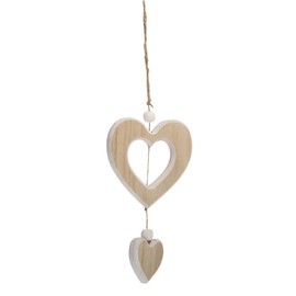 Goiern Heart Decorative Wooden Pendant Hanging Wooden Decorative Heart Window Decoration Gift Window Decoration Hanging Wood Wooden Hearts Decoration Window Decoration Hanging