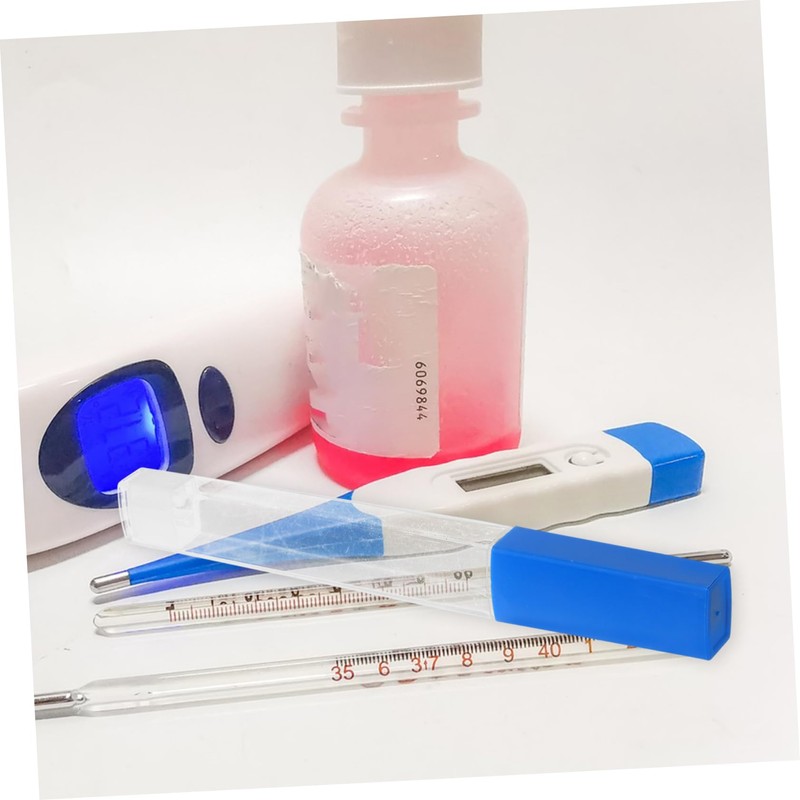 SAFIGLE 10pcs Plastic Thermometer Storage Tube Holder Empty Plastic Storage