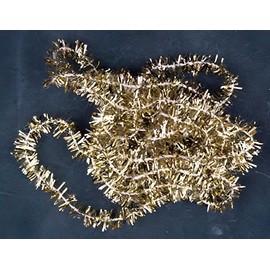 Melody Jane New Dolls House Miniature Christmas Tree Decoration Gold Xmas Tinsel 425