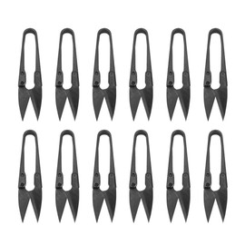 U Sewing Scissors Clippers, 12 Pieces Black Embroidery Thread Cutter Mini Small Snips Trimming Ideal for Household Use Stitch DIY Sewing Accessories