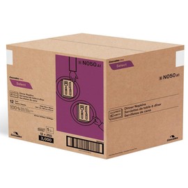 Cascades PRO N050 Select Dinner Napkins, 1-Ply, White, 15.5 x 16, 250/Pack, 12/Carton (CSDN050)
