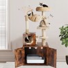 Timberer Cat Tree with Litter Box Enclosure, 2-in-1 Cat Tower