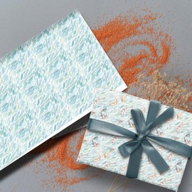 Glick Luxury Flat Wrap, Three Sheets of Double Sided Fishy Wrapping Paper, Perfect for Gift Wrapping for Birthdays, Perfect for Koi Carp Lovers, 50 x 70 cm when open.