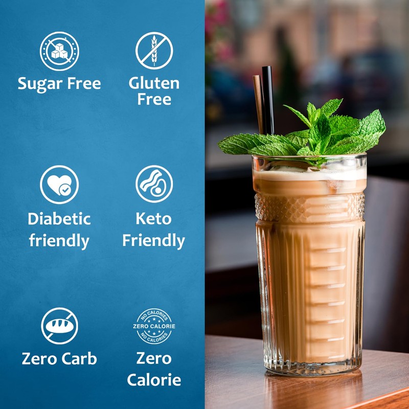 Syruvia Sugar Free Peppermint Syrup for Coffee, Flavored Syrup for