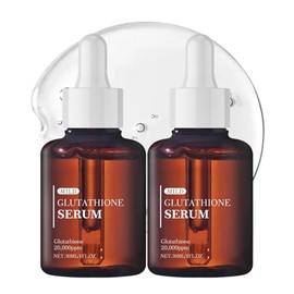 2Pcs Glutathione Serum with 20,000ppm Glutathione, Glutathione Face Serum for Glowing, Dark Spot Correcting Serum, Hydrating Face Serum, Improve Skin Elasticity, Revitalize Complexion, Korean Skincare