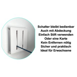 Decoralin Light Switch and Socket Cover - Child Lock & Protection for Seniors - Tool-free Mounting with Tape - Expandable for Double and Triple Switches - White (Pack of 1)