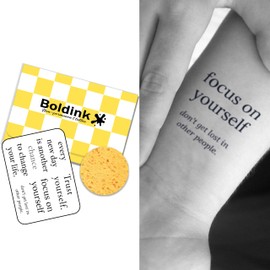 Boldink Temporary Tattoos, semi permanent tattoos, 15-day long lasting tattoo sticker, waterproof and anti-reflective, unique design（English phrases 3）