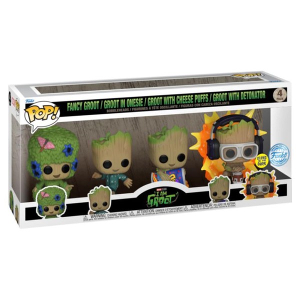 Funko Pop! I Am Groot US Exclusive Glow Set of